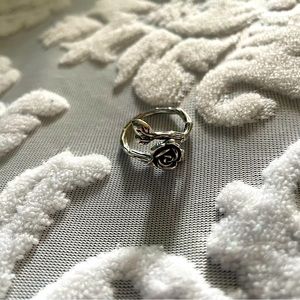 Sterling silver rose flower ring